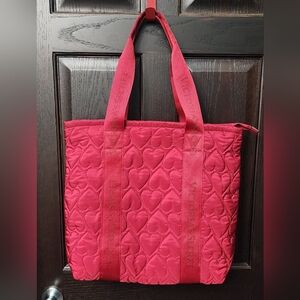 Victoria's Secret Red Heart Quilted Tote